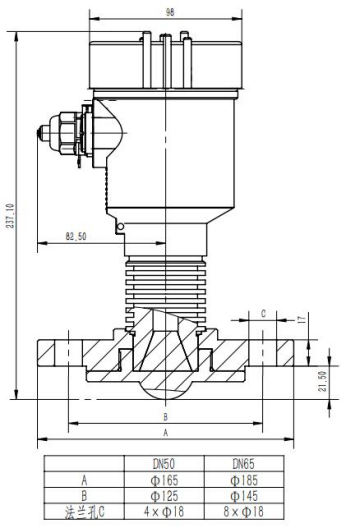 80 GHz Radar Level Transmitter with Corrosion-resistant Flanges.jpg