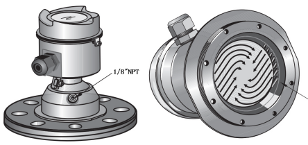 Air Purge Technology of 80G radar level meter with Omnidirectioanl Flanges.jpg